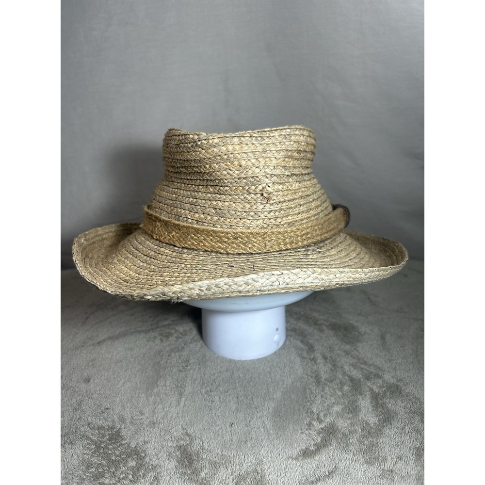 Summer Club Woven Straw Sun Hat Styled Australia UPF S/M Natural Fedora Outback